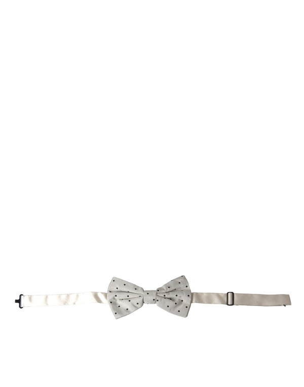 White Black Polka Dot Polyester Bow Tie Men Dolce & Gabbana