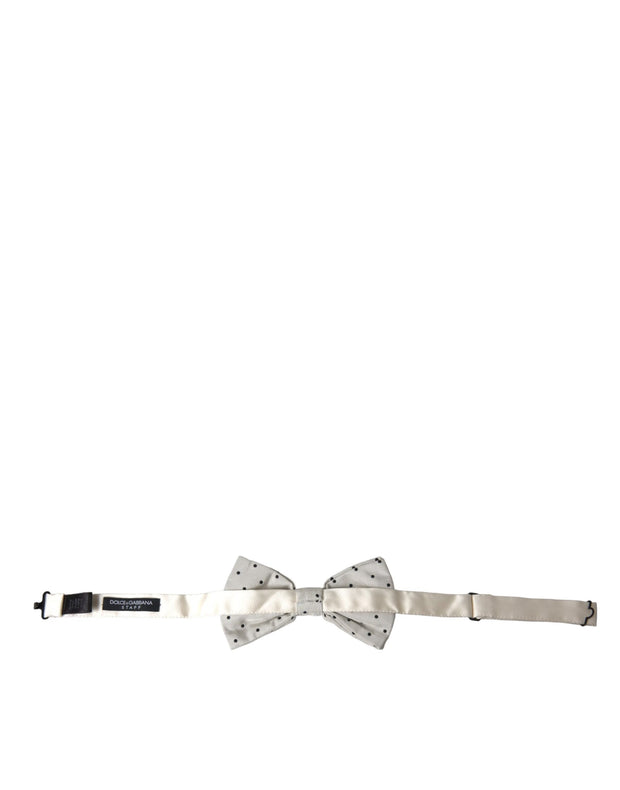 White Black Polka Dot Polyester Bow Tie Men Dolce & Gabbana