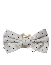 White Black Polka Dot Polyester Bow Tie Men Dolce & Gabbana