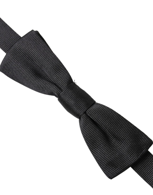 Black Silk Adjustable Neck Men Bow Tie Dolce & Gabbana