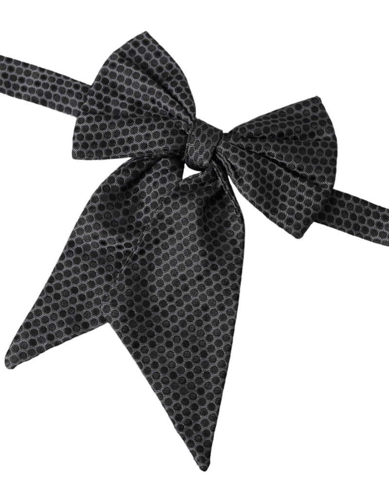 Black Ribbon Silk Adjustable Neck Bow Tie Dolce & Gabbana