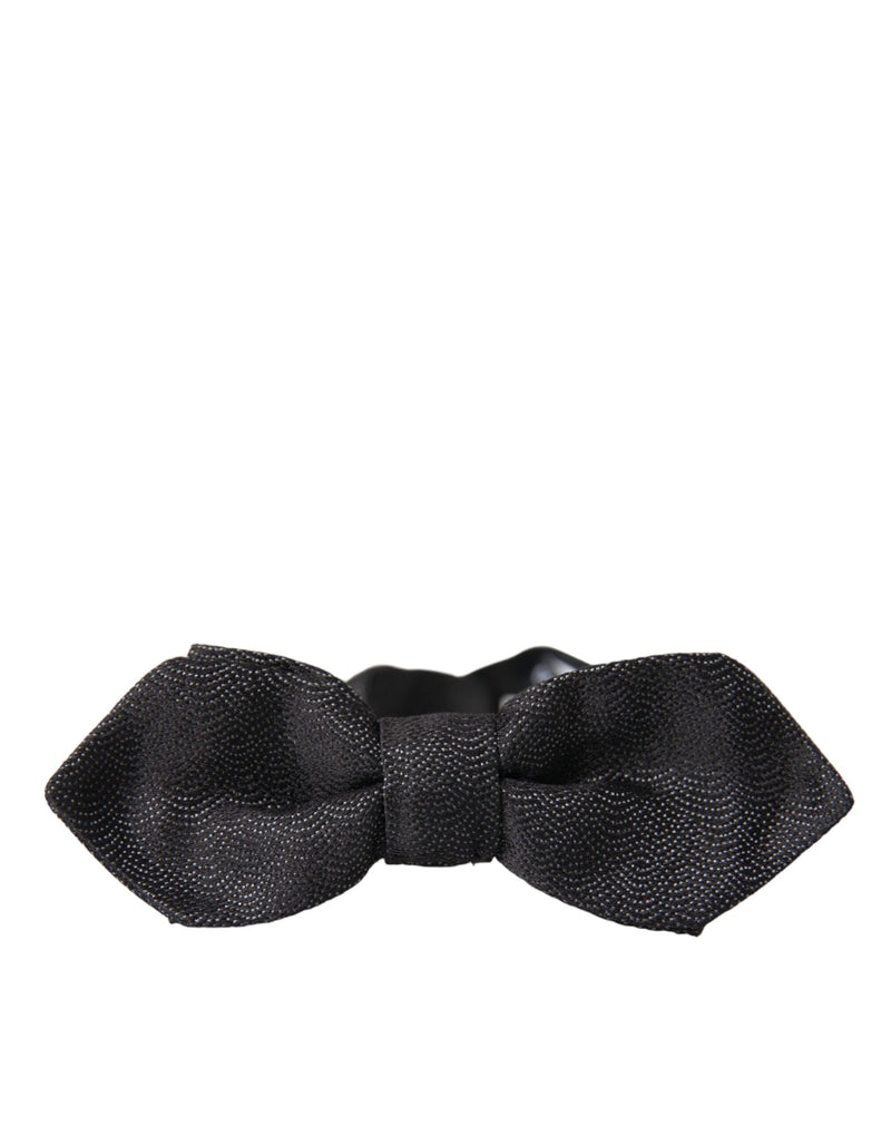 Black Silk Adjustable Neck Men Bow Tie Dolce & Gabbana