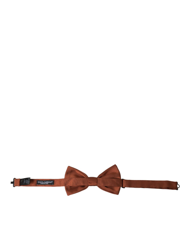 Brown Silk Adjustable Neck Men Bow Tie Dolce & Gabbana