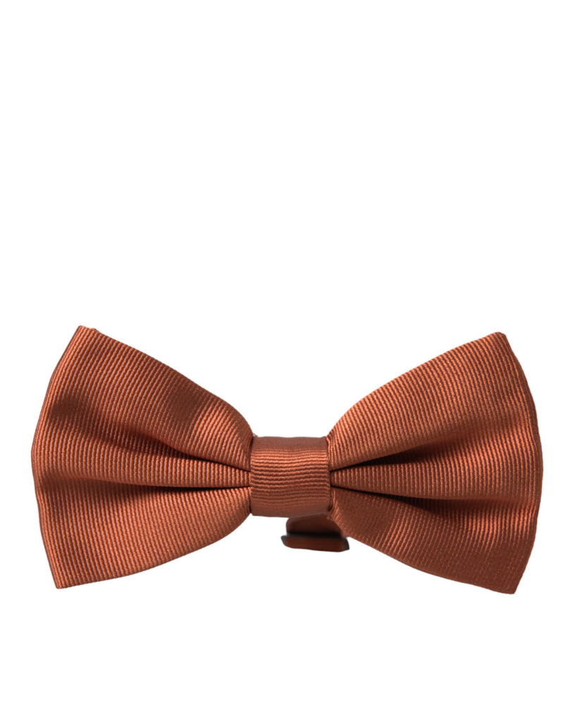 Brown Silk Adjustable Neck Men Bow Tie Dolce & Gabbana