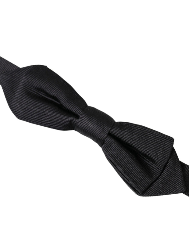 Black Silk Adjustable Neck Men Bow Tie Dolce & Gabbana