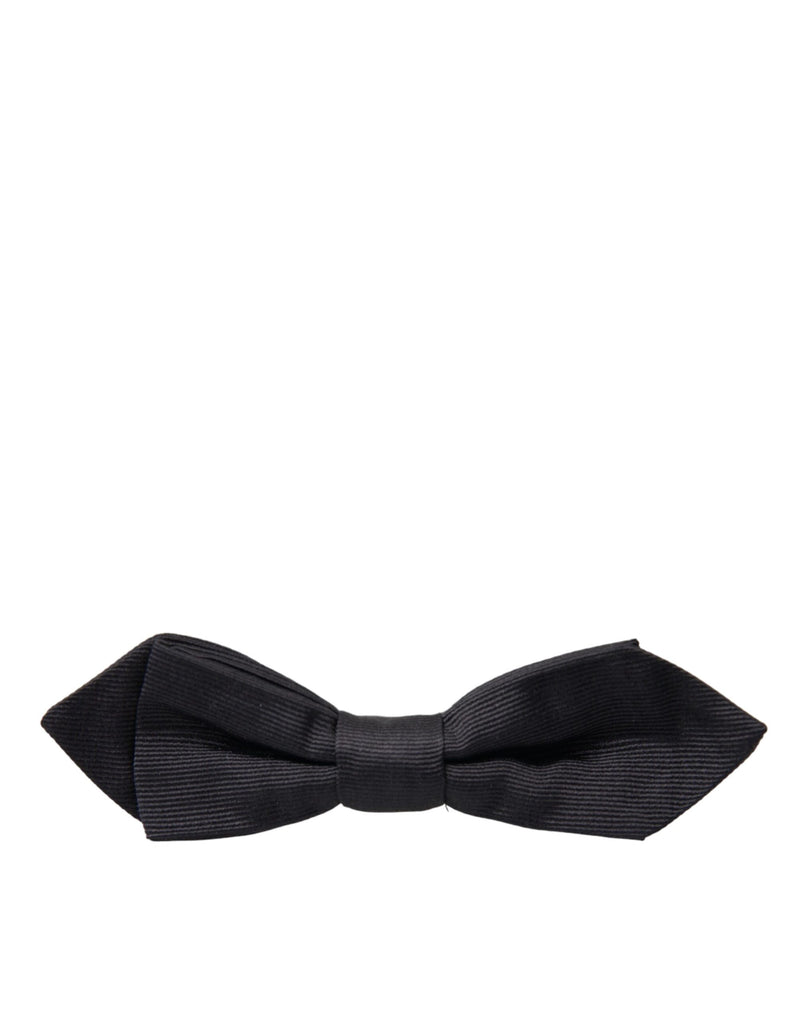 Black Silk Adjustable Neck Men Bow Tie Dolce & Gabbana