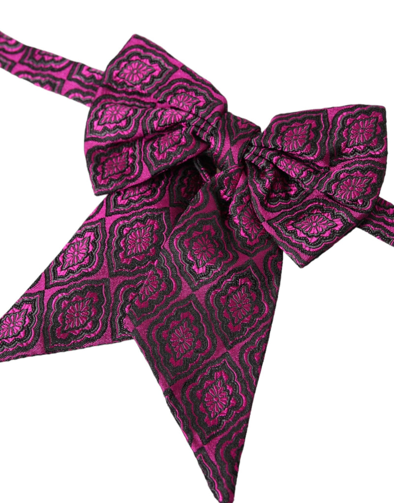 Purple Ribbon Silk Adjustable Neck Men Bow Tie Dolce & Gabbana