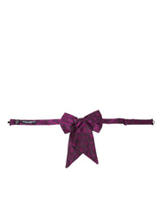 Purple Ribbon Silk Adjustable Neck Men Bow Tie Dolce & Gabbana