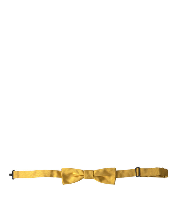 Yellow Silk Adjustable Neck Men Bow Tie Dolce & Gabbana