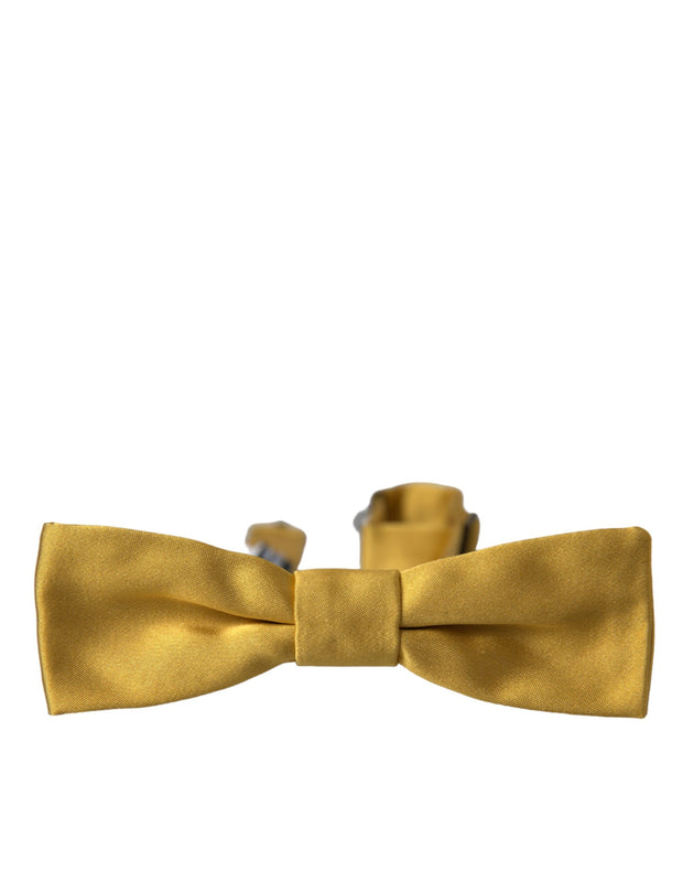 Yellow Silk Adjustable Neck Men Bow Tie Dolce & Gabbana