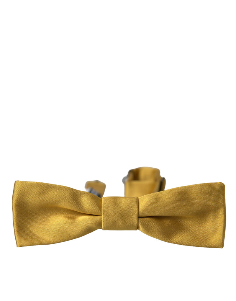 Yellow Silk Adjustable Neck Men Bow Tie Dolce & Gabbana