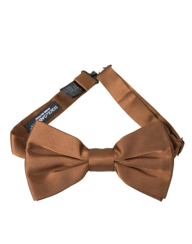 Brown Silk Adjustable Neck Men Bow Tie Dolce & Gabbana