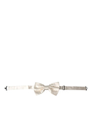 Off White Silk Adjustable Neck Men Bow Tie Dolce & Gabbana