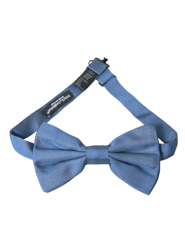 Blue Silk Adjustable Neck Men Bow Tie Dolce & Gabbana