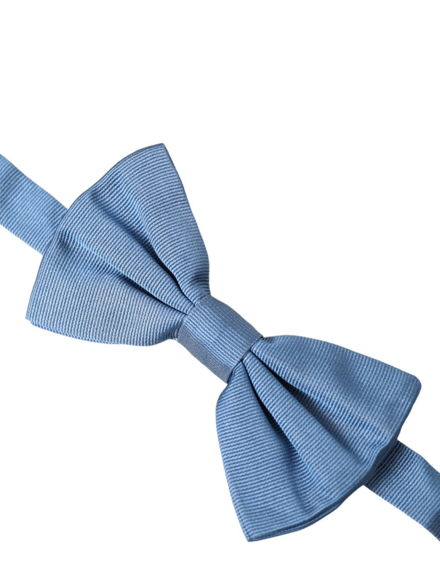 Blue Silk Adjustable Neck Men Bow Tie Dolce & Gabbana