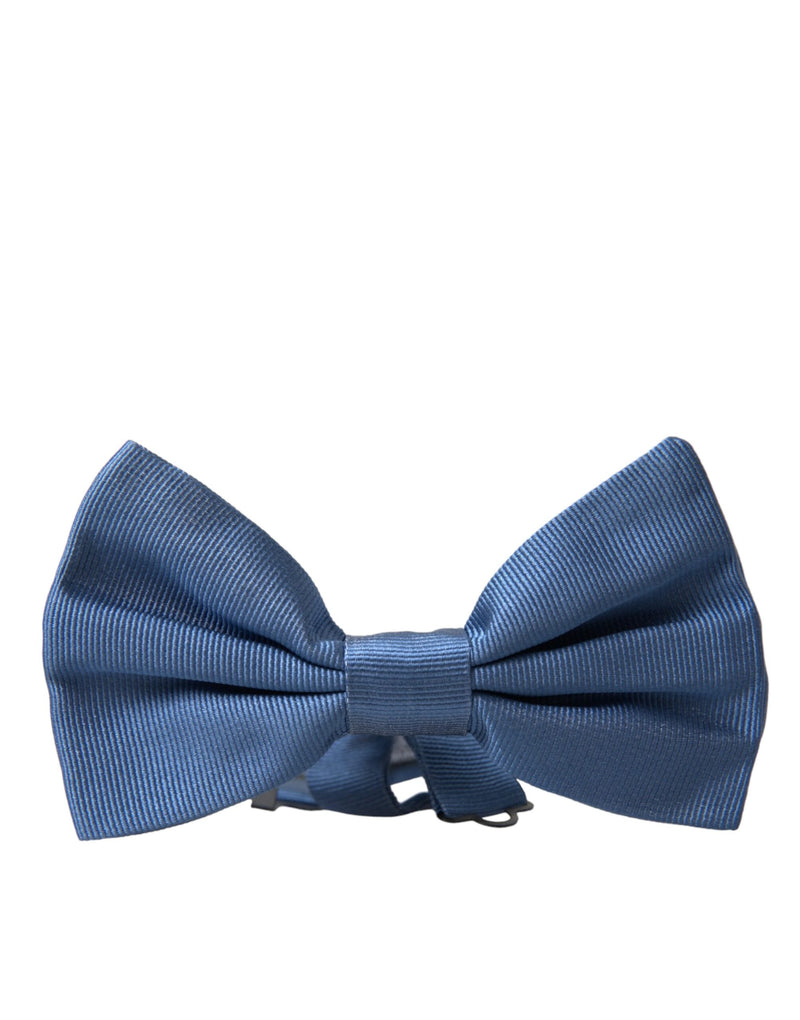 Blue Silk Adjustable Neck Men Bow Tie Dolce & Gabbana