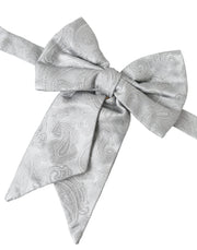 Silver Ribbon Silk Adjustable Neck Men Bow Tie Dolce & Gabbana