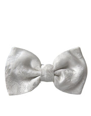 White Floral Silk Adjustable Men Neck Bow Tie Dolce & Gabbana