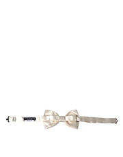 Off White Silk Adjustable Neck Men Bow Tie Dolce & Gabbana