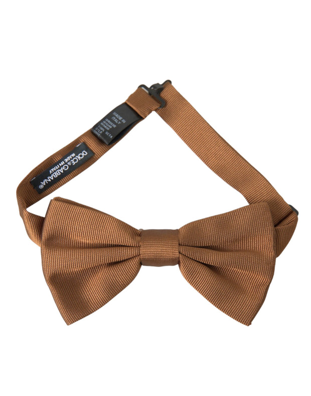 Brown Silk Adjustable Neck Men Bow Tie Dolce & Gabbana