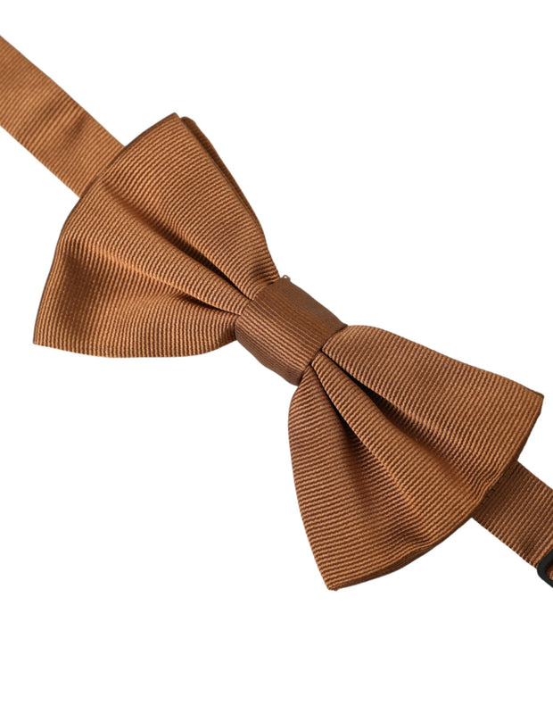 Brown Silk Adjustable Neck Men Bow Tie Dolce & Gabbana