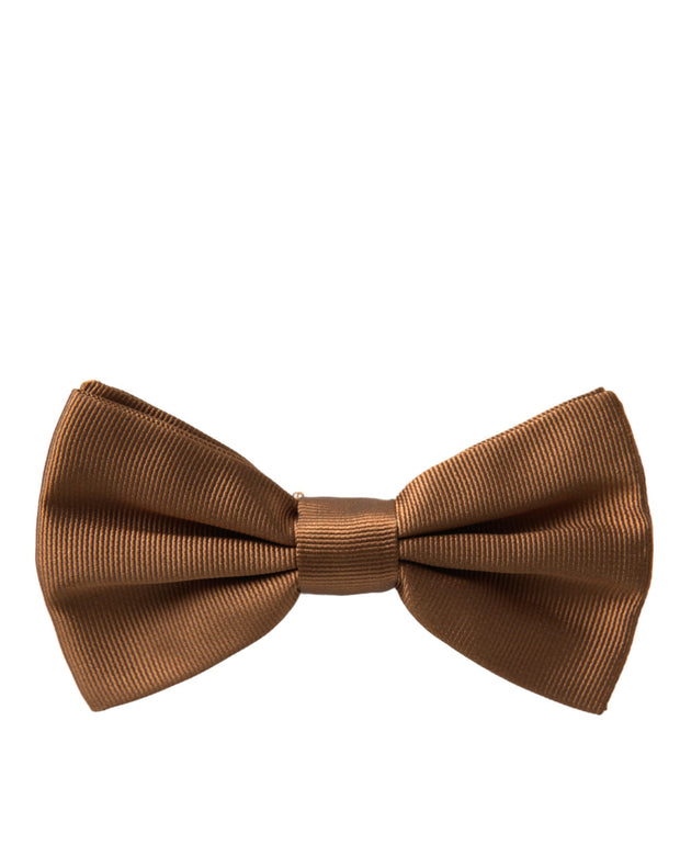 Brown Silk Adjustable Neck Men Bow Tie Dolce & Gabbana