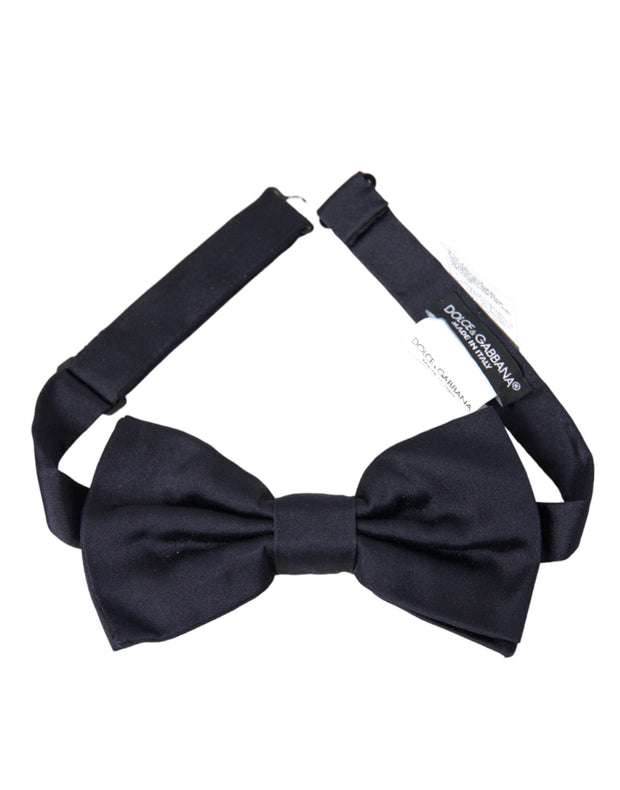 Dark Blue Silk Adjustable Neck Men Bow Tie Dolce & Gabbana