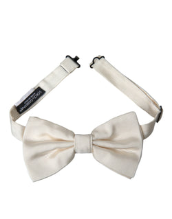 Off White Silk Adjustable Neck Men Bow Tie Dolce & Gabbana