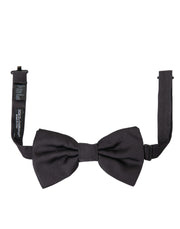 Black Silk Adjustable Neck Men Bow Tie Dolce & Gabbana