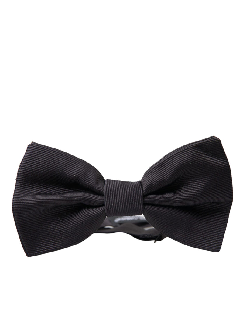 Black Silk Adjustable Neck Men Bow Tie Dolce & Gabbana