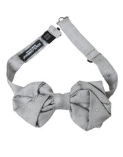 Gray Silk Adjustable Neck Men Bow Tie Dolce & Gabbana