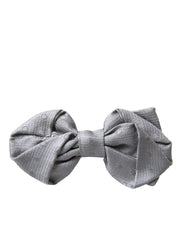 Gray Silk Adjustable Neck Men Bow Tie Dolce & Gabbana