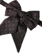 Brown Ribbon Silk Adjustable Neck Men Bow Tie Dolce & Gabbana