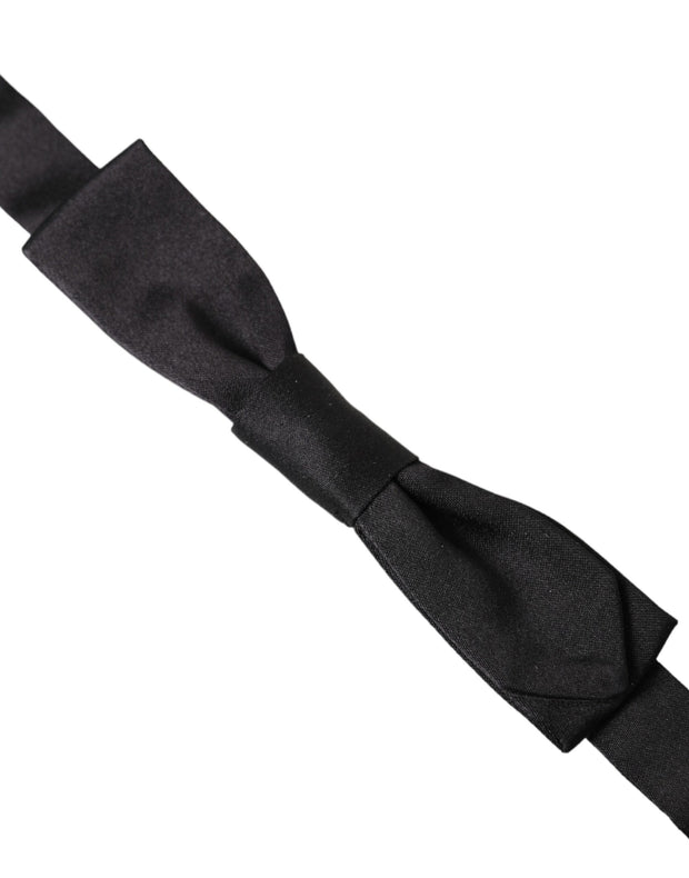 Black Silk Adjustable Neck Men Bow Tie Dolce & Gabbana