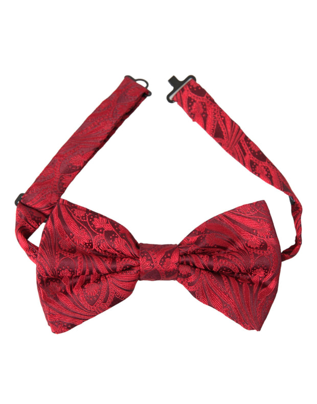 Red Brocade Silk Adjustable Neck Men Bow Tie Dolce & Gabbana