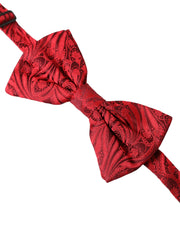 Red Brocade Silk Adjustable Neck Men Bow Tie Dolce & Gabbana