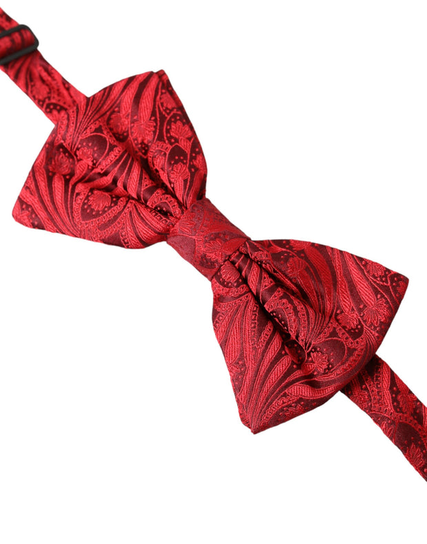 Red Brocade Silk Adjustable Neck Men Bow Tie Dolce & Gabbana