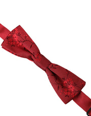 Red Brocade Silk Adjustable Neck Men Bow Tie Dolce & Gabbana