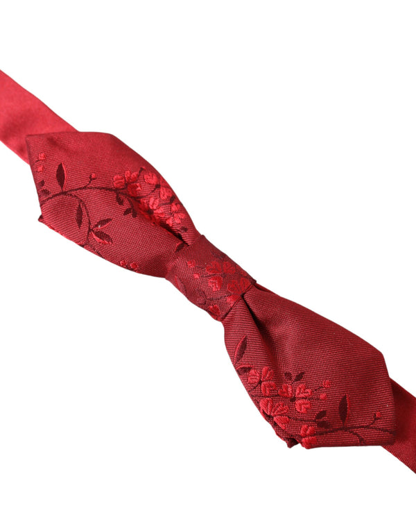 Red Brocade Silk Adjustable Neck Men Bow Tie Dolce & Gabbana