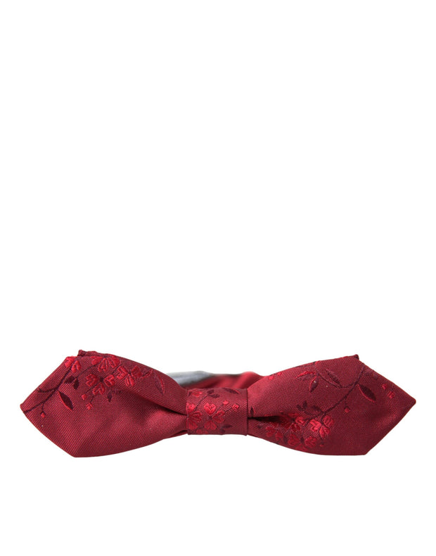 Red Brocade Silk Adjustable Neck Men Bow Tie Dolce & Gabbana