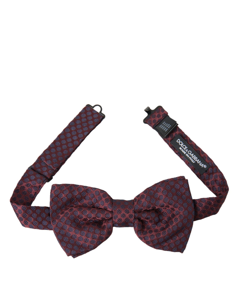 Maroon Polka Dots Silk Adjustable Neck Bow Tie Dolce & Gabbana