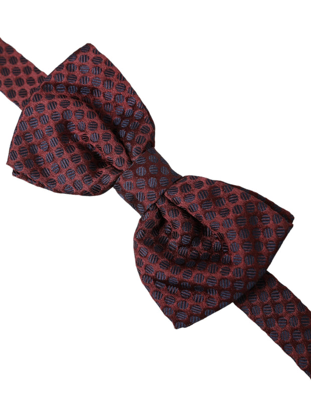 Maroon Polka Dots Silk Adjustable Neck Bow Tie Dolce & Gabbana