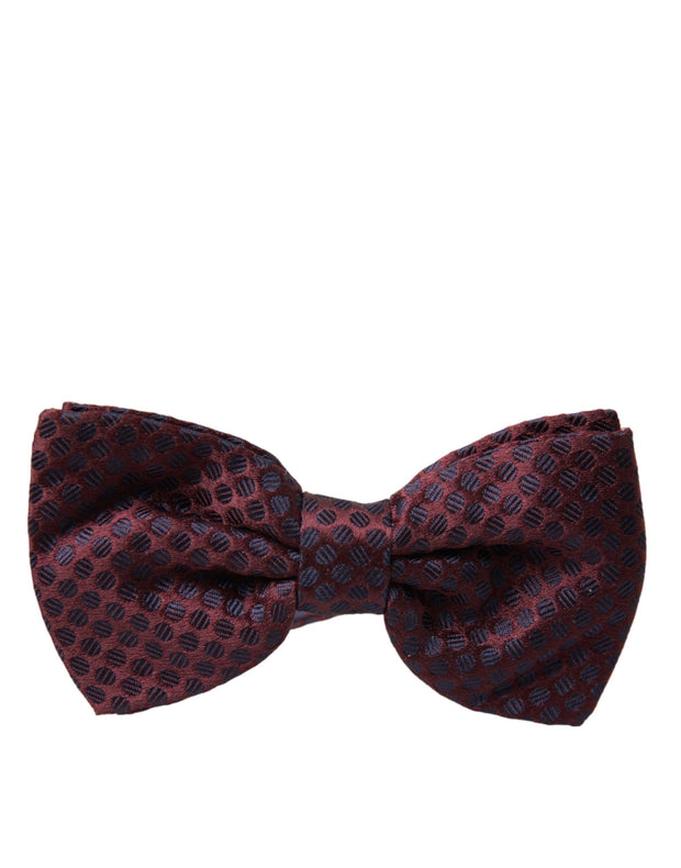 Maroon Polka Dots Silk Adjustable Neck Bow Tie Dolce & Gabbana