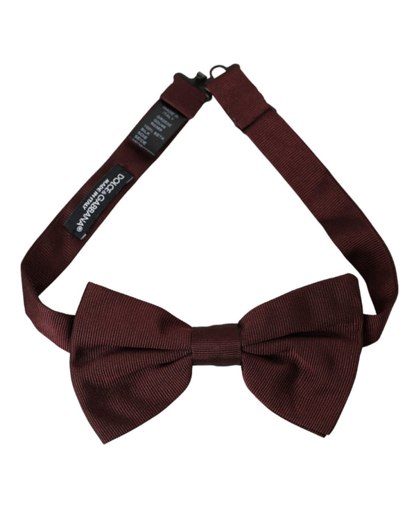 Maroon Silk Adjustable Neck Men Bow Tie Dolce & Gabbana