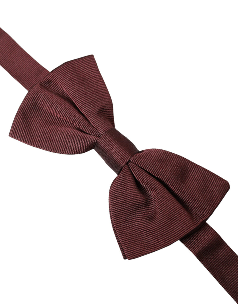 Maroon Silk Adjustable Neck Men Bow Tie Dolce & Gabbana