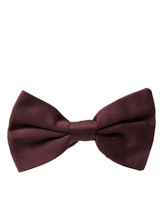 Maroon Silk Adjustable Neck Men Bow Tie Dolce & Gabbana