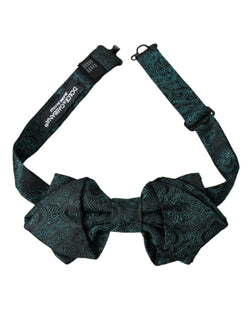 Green Bandana Silk Adjustable Neck Bow Tie Dolce & Gabbana