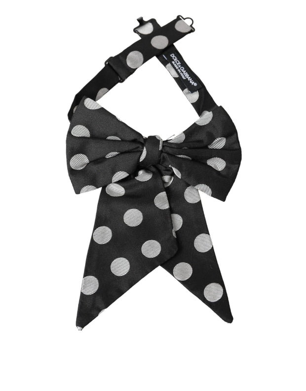 Black Polka Dots Ribbon Adjustable Neck Bow Tie Dolce & Gabbana