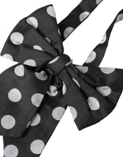 Black Polka Dots Ribbon Adjustable Neck Bow Tie Dolce & Gabbana