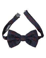 Blue Floral Brocade Adjustable Neck Men Bow Tie Dolce & Gabbana